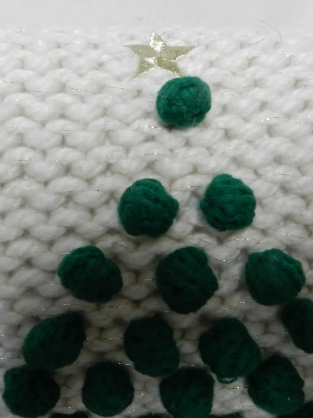Cupcakes and Cashmere Christmas Tree Crochet Pompom Throw Pillow 20